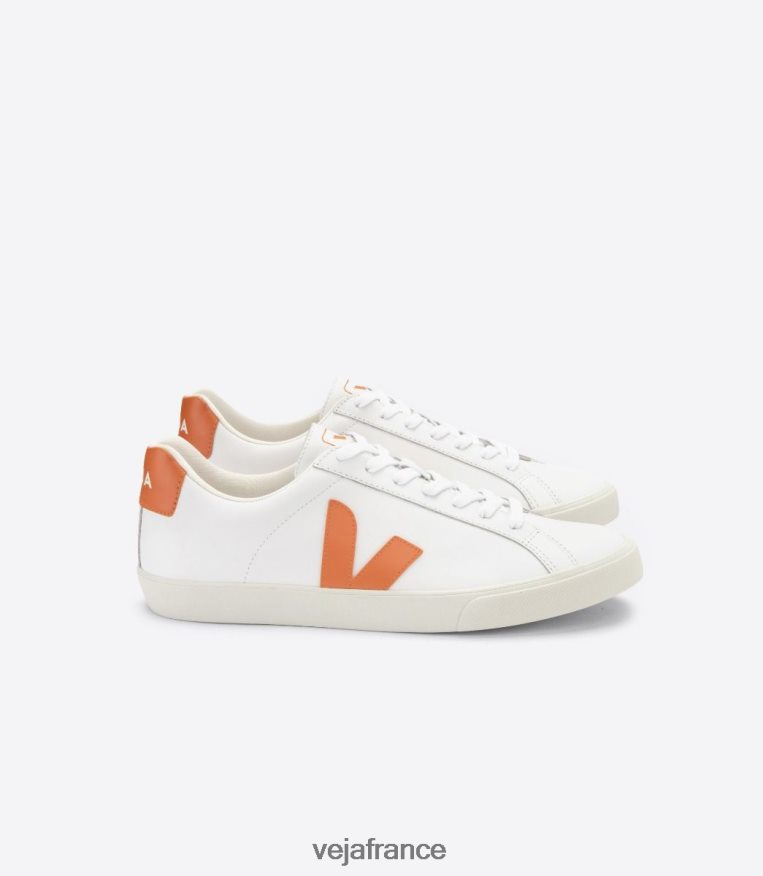 chaussures Veja citrouille blanche en cuir d'esplar Hommes 0826JT93