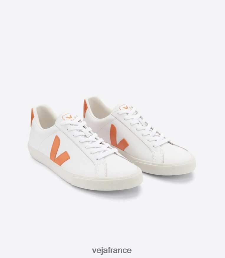 chaussures Veja citrouille blanche en cuir d'esplar Hommes 0826JT93