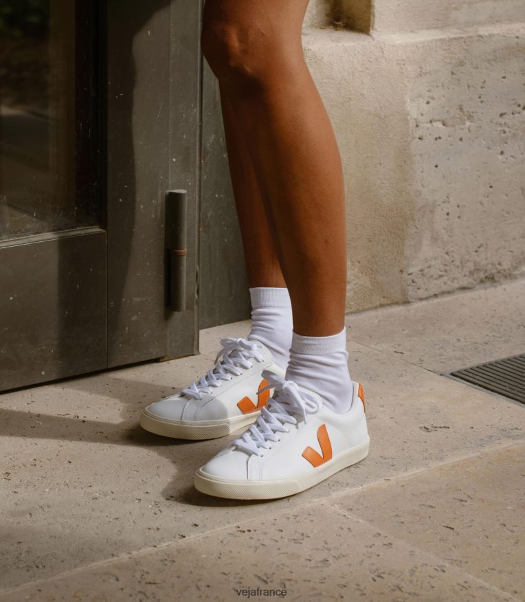 chaussures Veja citrouille blanche en cuir d'esplar Hommes 0826JT93