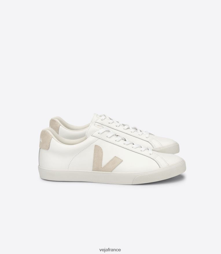 chaussures Veja cuir esplar sable blanc Hommes 0826JT90