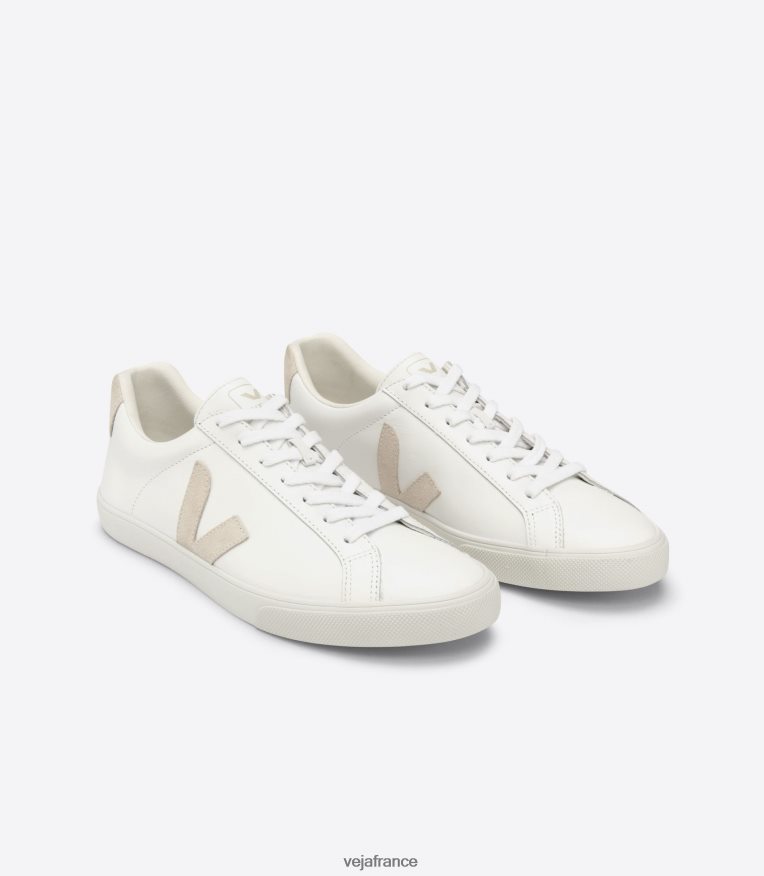 chaussures Veja cuir esplar sable blanc Hommes 0826JT90