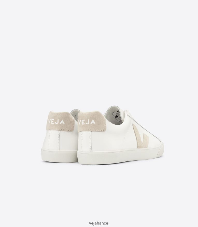 chaussures Veja cuir esplar sable blanc Hommes 0826JT90