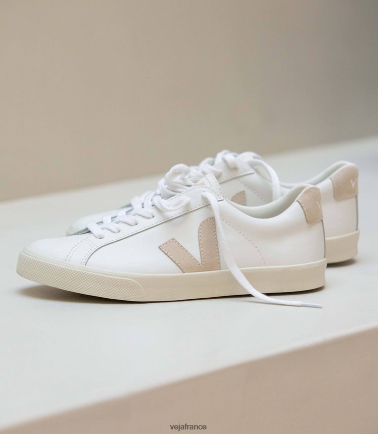 chaussures Veja cuir esplar sable blanc Hommes 0826JT90