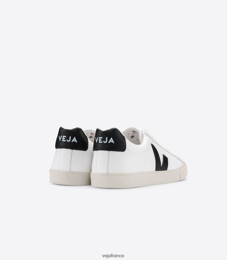 chaussures Veja esplar cuir blanc noir Hommes 0826JT91