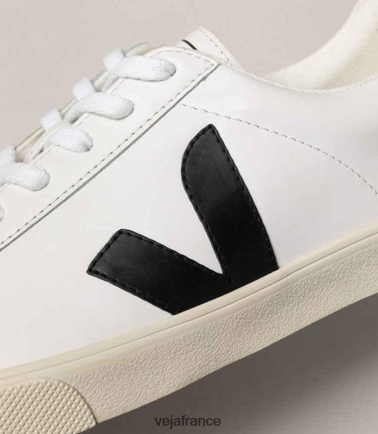 chaussures Veja esplar cuir blanc noir Hommes 0826JT91