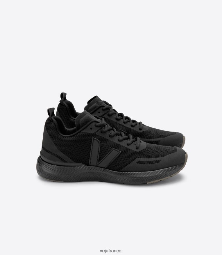 chaussures Veja Impala en maille technique entièrement noir kaki Hommes 0826JT219