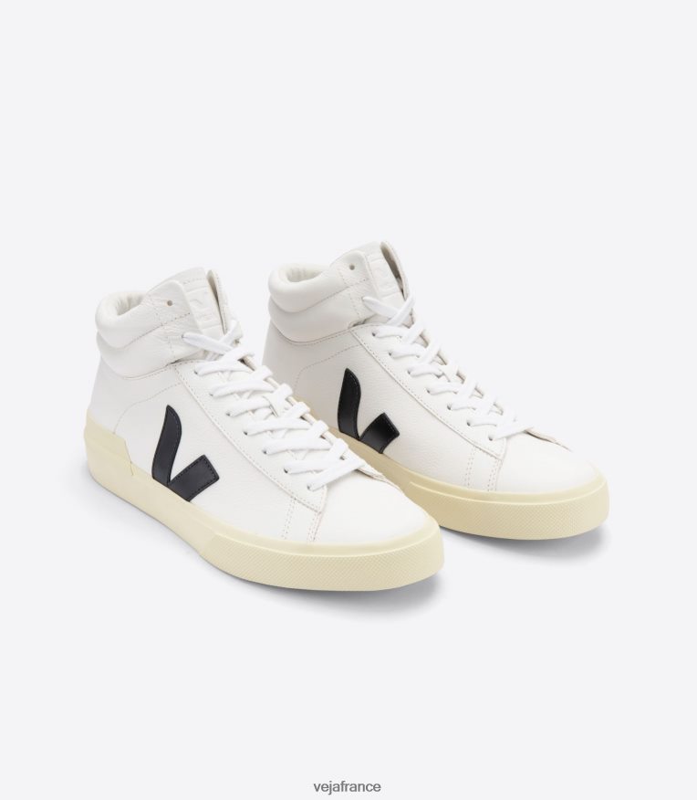 chaussures Veja minotaure cuir sans chrome blanc noir beurre Hommes 0826JT70
