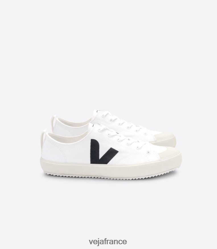chaussures Veja toile nova blanc noir Hommes 0826JT150