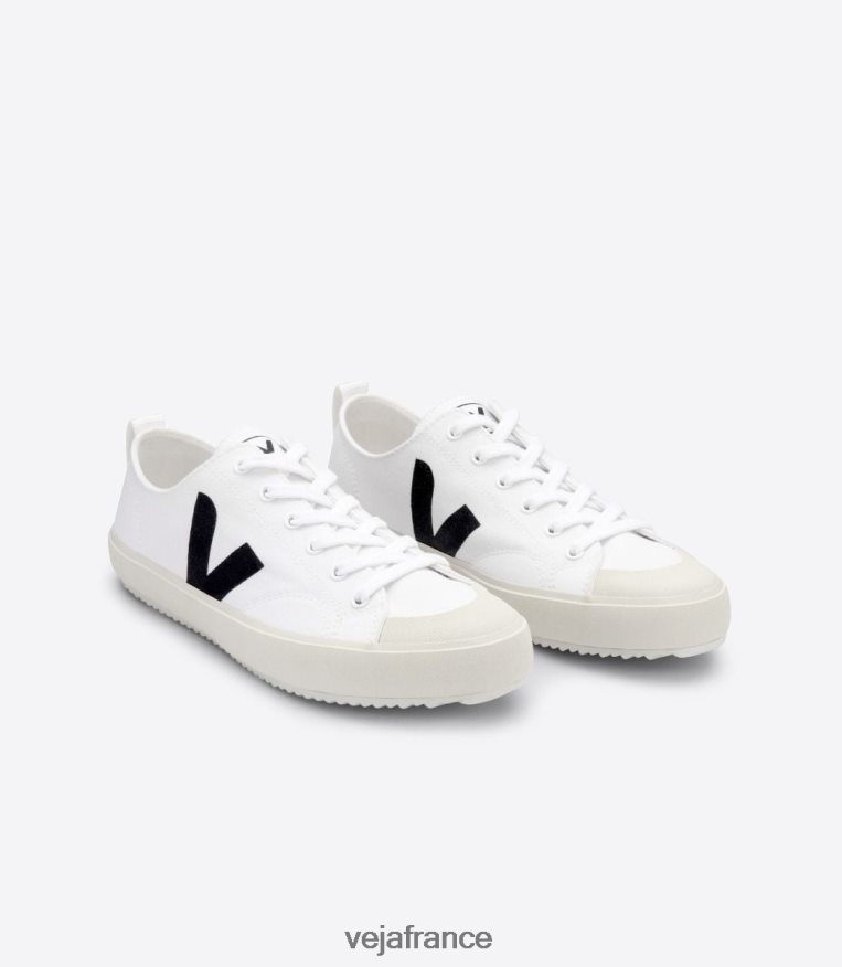 chaussures Veja toile nova blanc noir Hommes 0826JT150