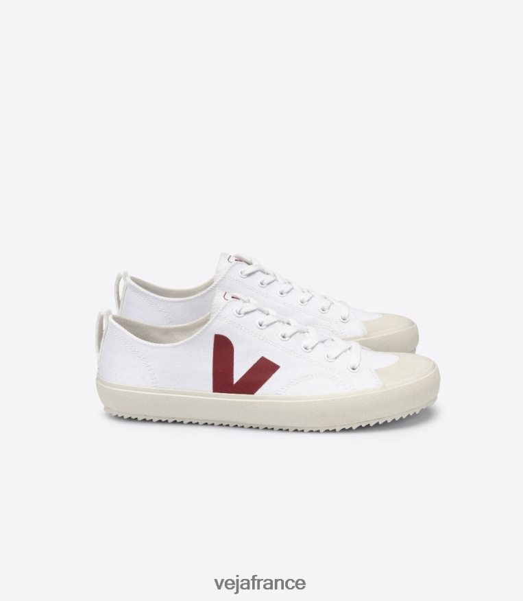 chaussures Veja toile nova marsala blanc Hommes 0826JT161