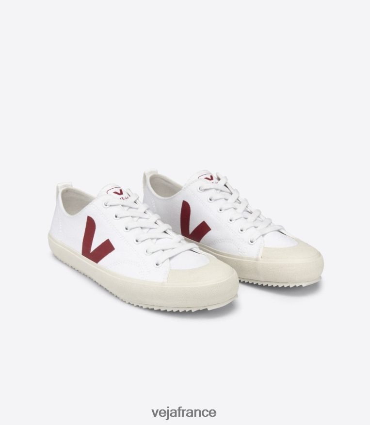 chaussures Veja toile nova marsala blanc Hommes 0826JT161