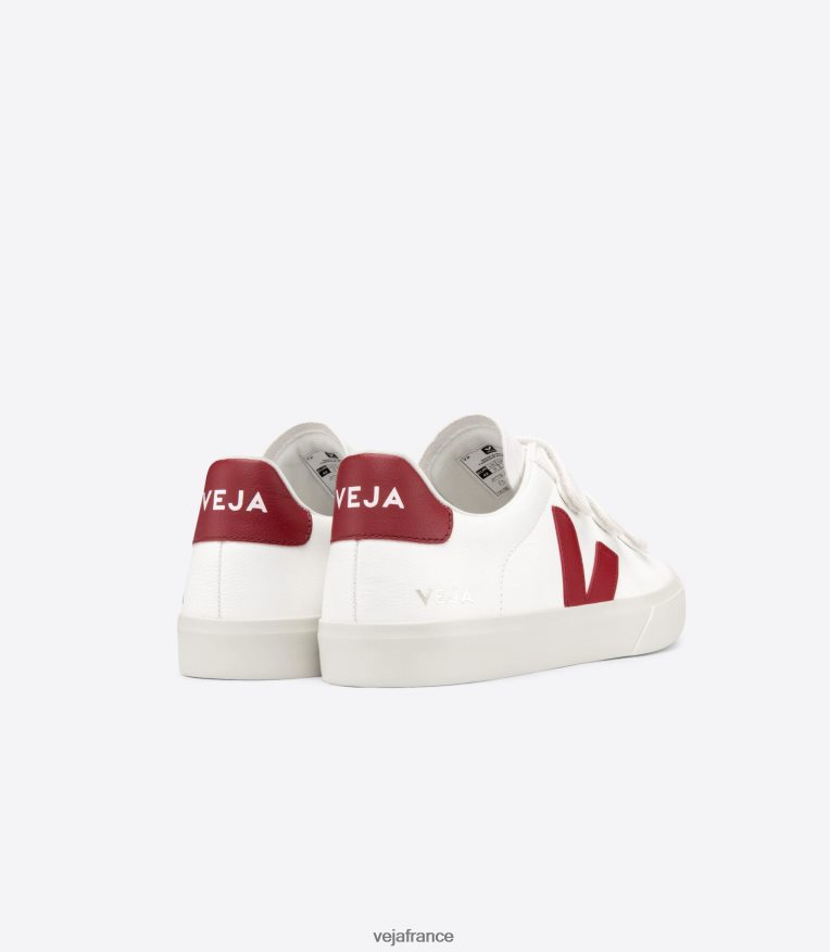 chaussures Veja Recife cuir sans chrome blanc marsala Hommes 0826JT115