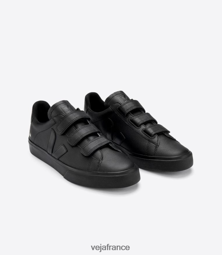 chaussures Veja Recife cuir sans chrome noir intégral Hommes 0826JT111