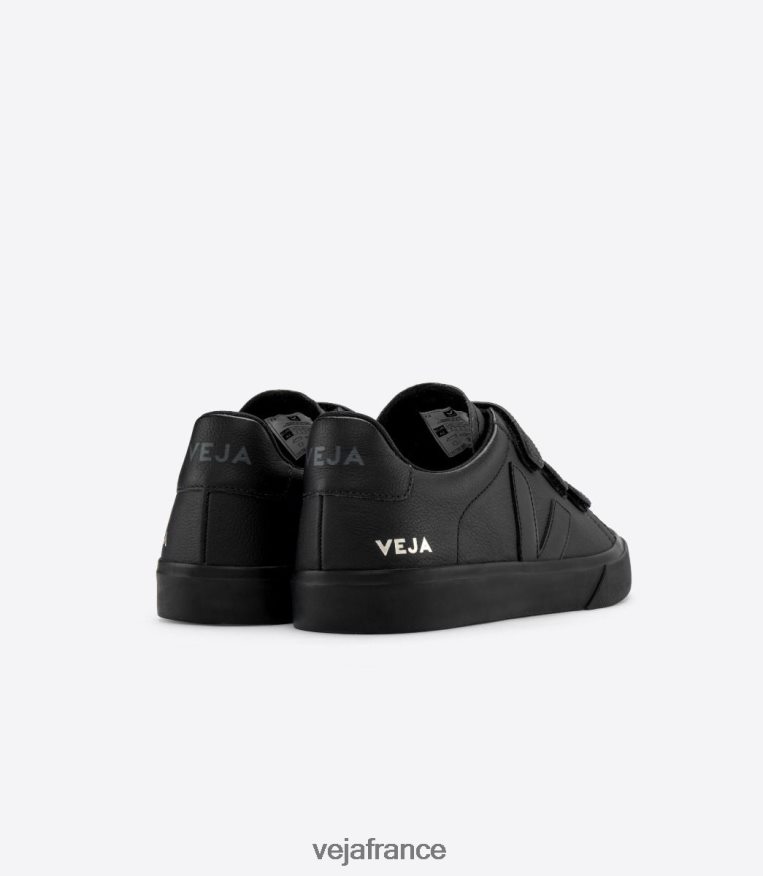 chaussures Veja Recife cuir sans chrome noir intégral Hommes 0826JT111