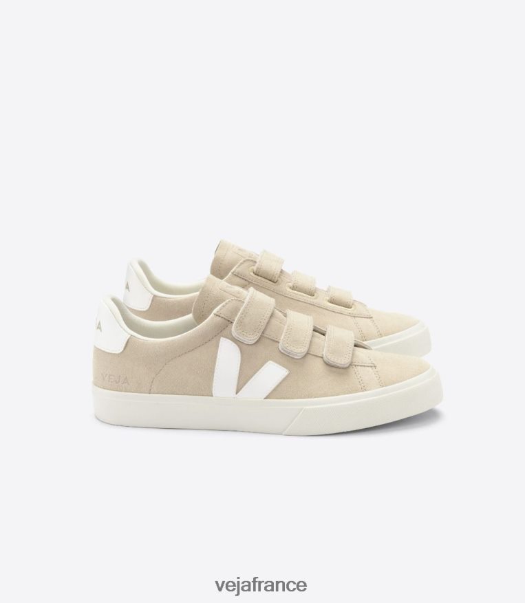 chaussures Veja recife cuir sans chrome blanc amande Hommes 0826JT114