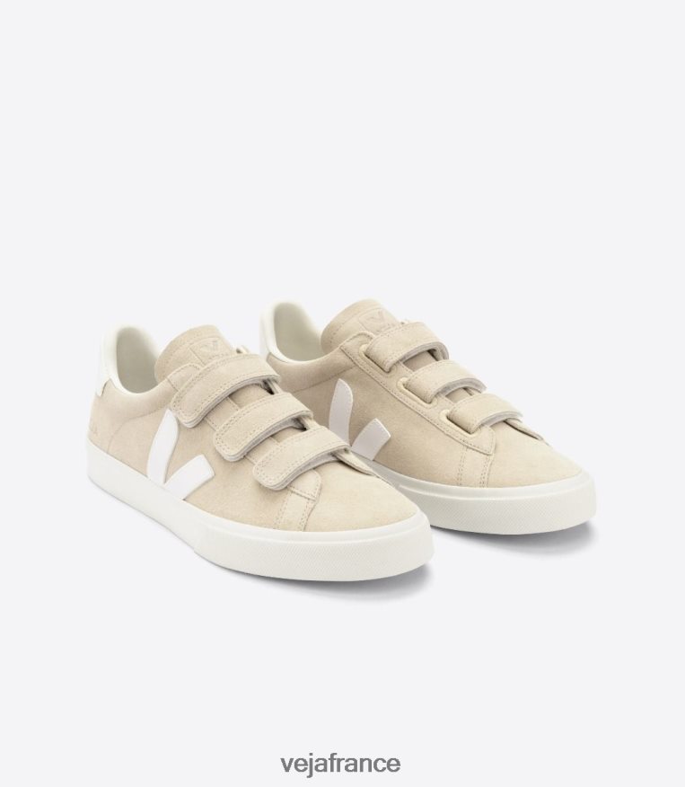 chaussures Veja recife cuir sans chrome blanc amande Hommes 0826JT114