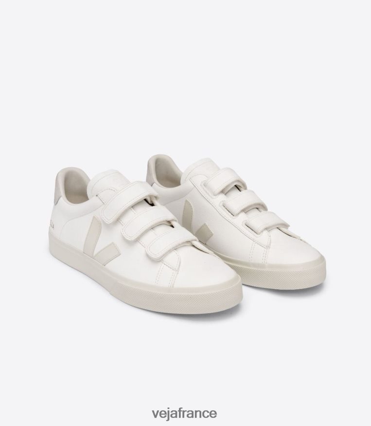 chaussures Veja recife cuir sans chrome blanc pierre naturelle Hommes 0826JT117