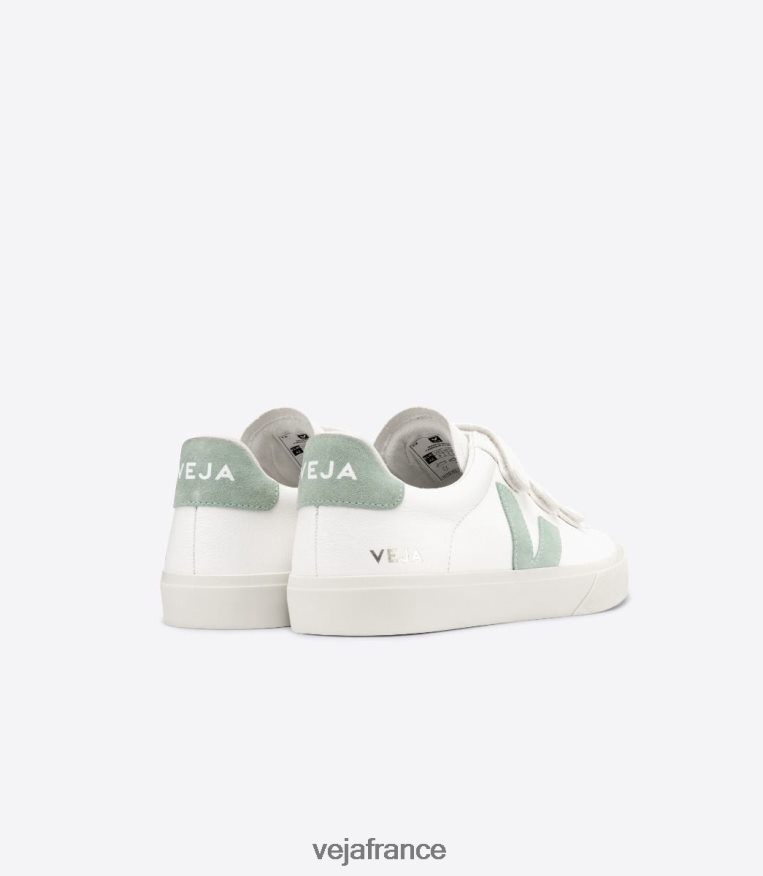 chaussures Veja recife cuir sans chrome matcha blanc Hommes 0826JT109