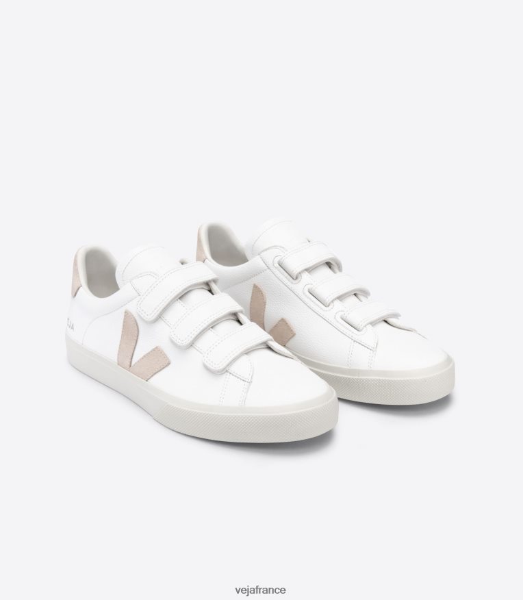 chaussures Veja recife cuir sans chrome sable blanc Hommes 0826JT113