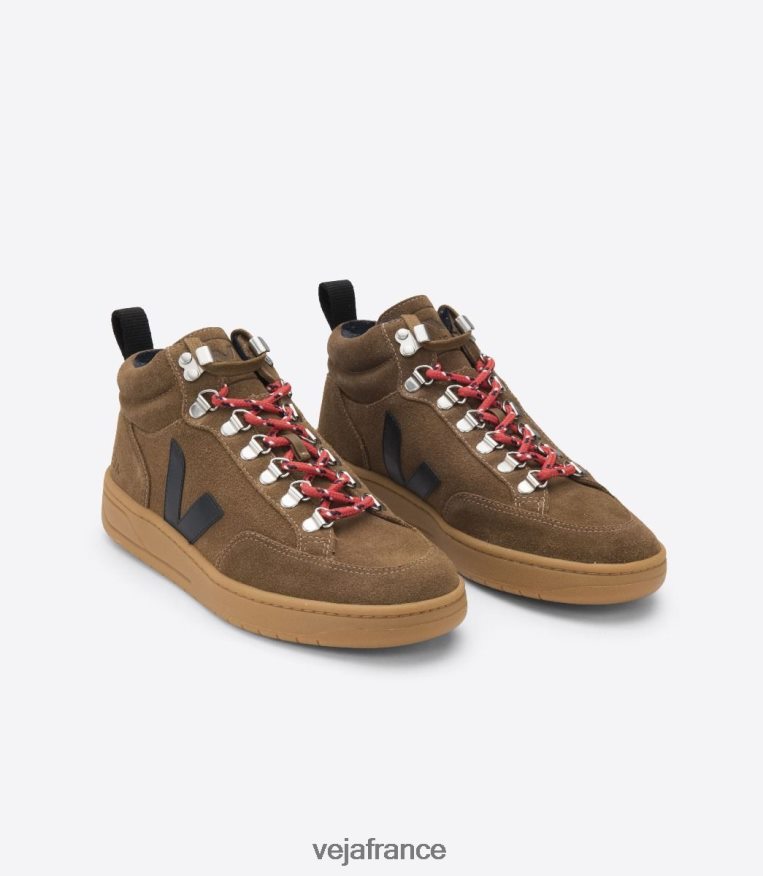 chaussures Veja roraima daim marron noir semelle naturelle Hommes 0826JT119