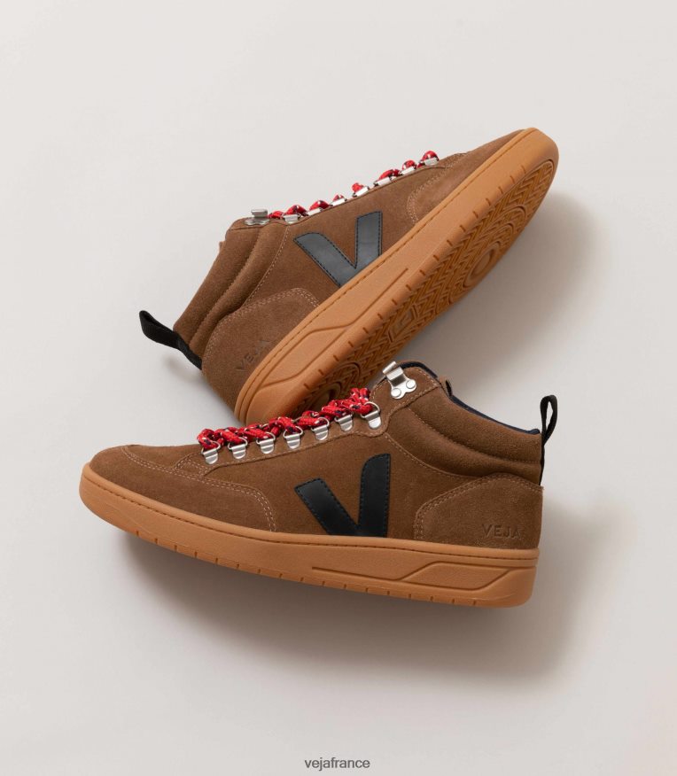 chaussures Veja roraima daim marron noir semelle naturelle Hommes 0826JT119