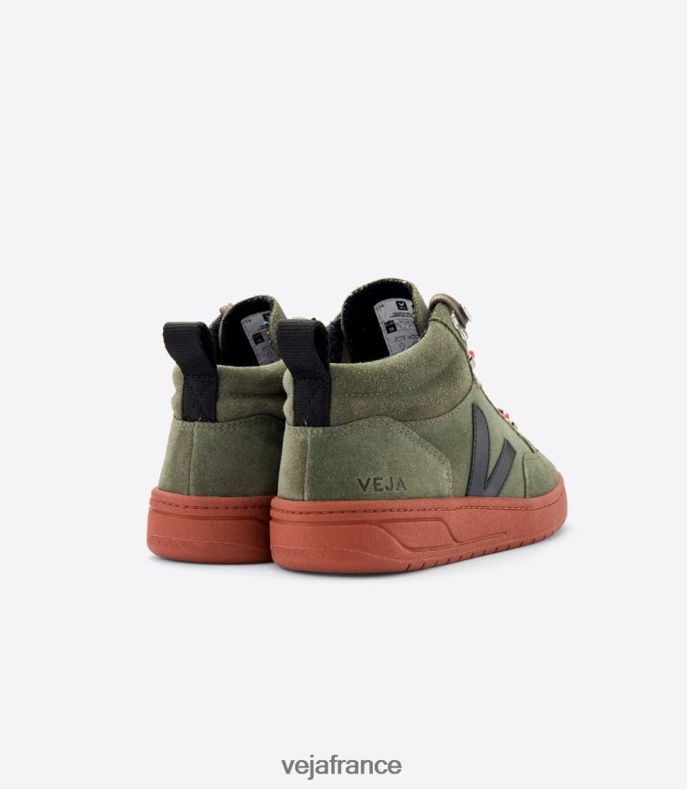 chaussures Veja roraima daim olive noir semelle rouille Hommes 0826JT120