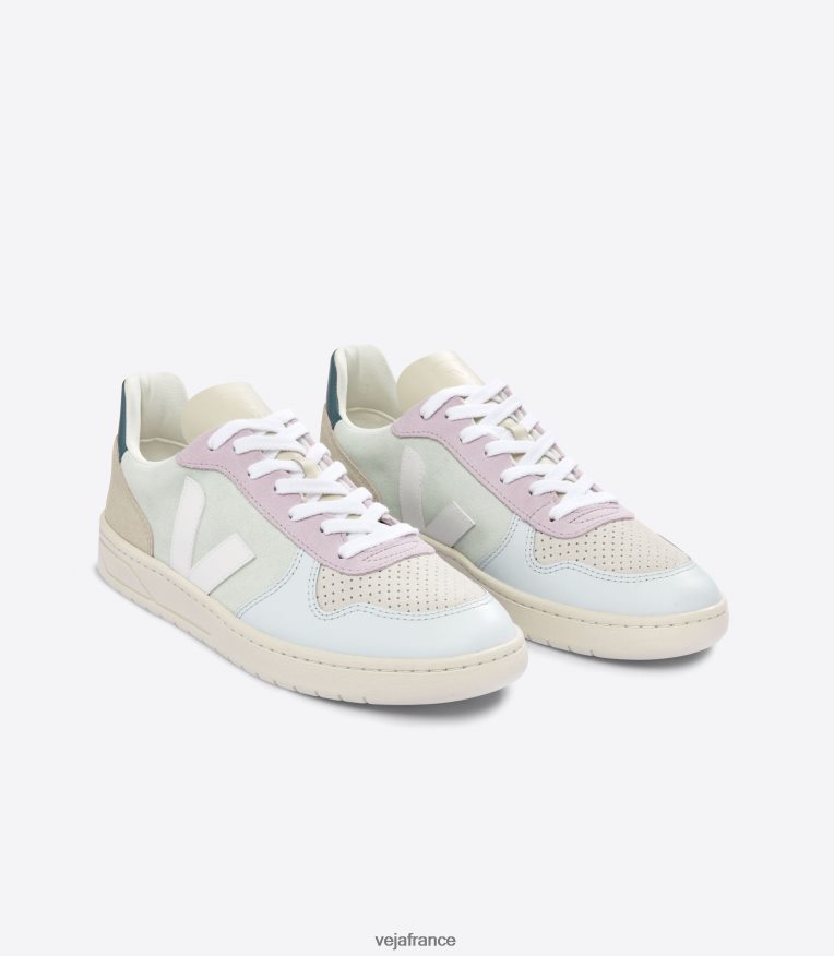 chaussures Veja V-10 daim blanc jade multico Hommes 0826JT53