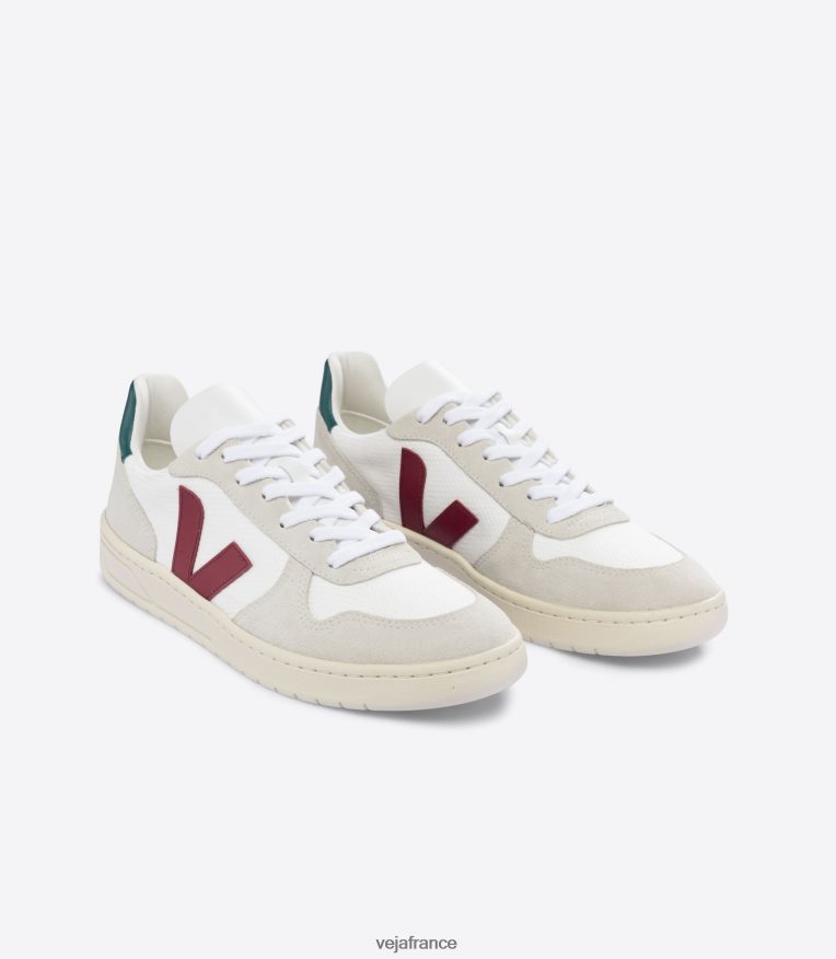 chaussures Veja v-10 b-mesh blanc marsala bretagne Hommes 0826JT45