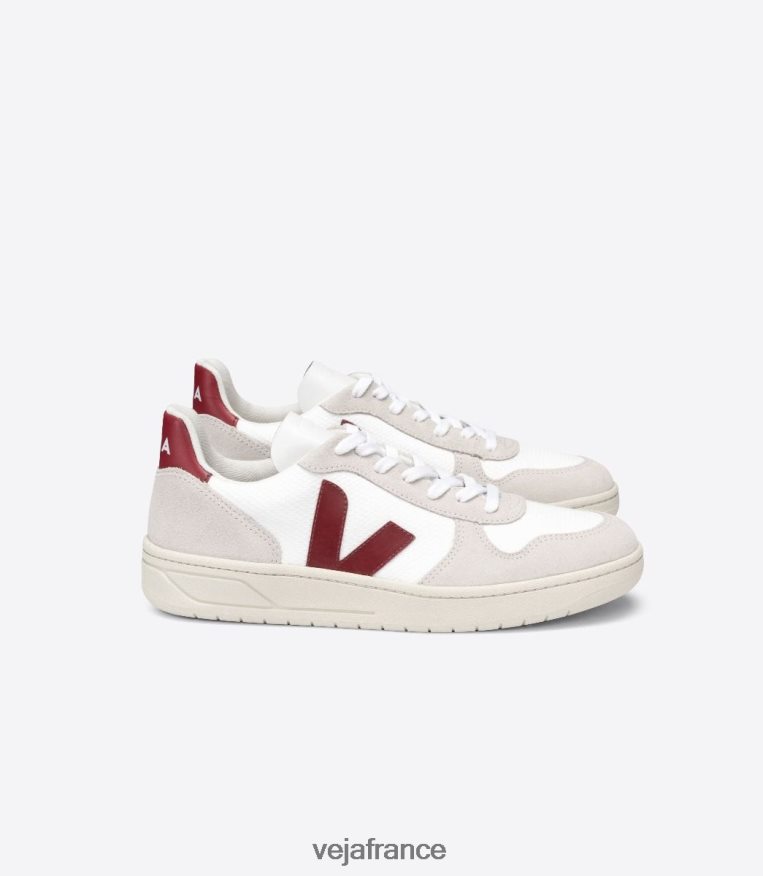chaussures Veja v-10 b-mesh blanc marsala naturel Hommes 0826JT57