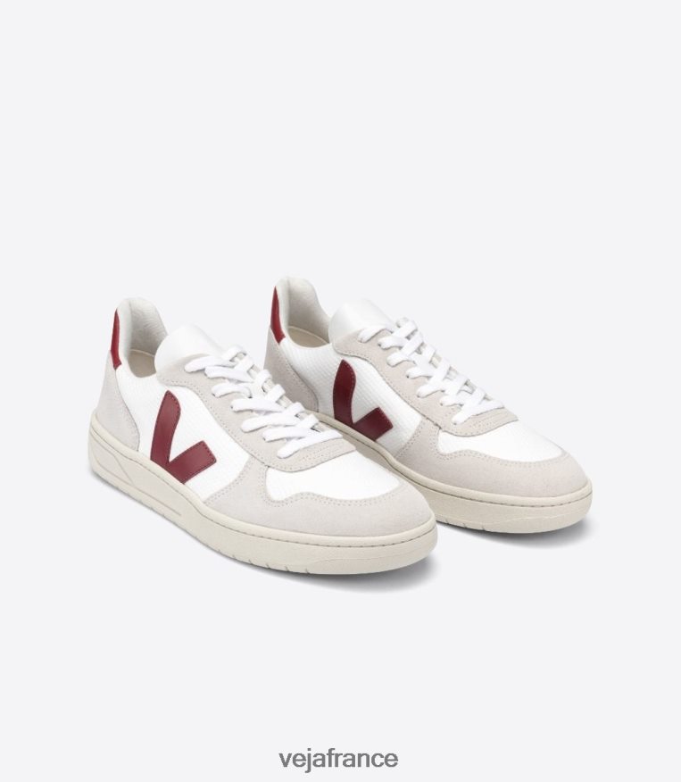 chaussures Veja v-10 b-mesh blanc marsala naturel Hommes 0826JT57