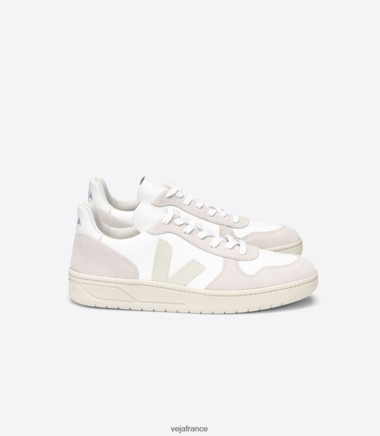 chaussures Veja v-10 b-mesh pierre naturelle blanche Hommes 0826JT44