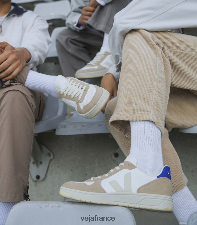 chaussures Veja v-10 cuir sans chrome blanc sahara paros Hommes 0826JT68