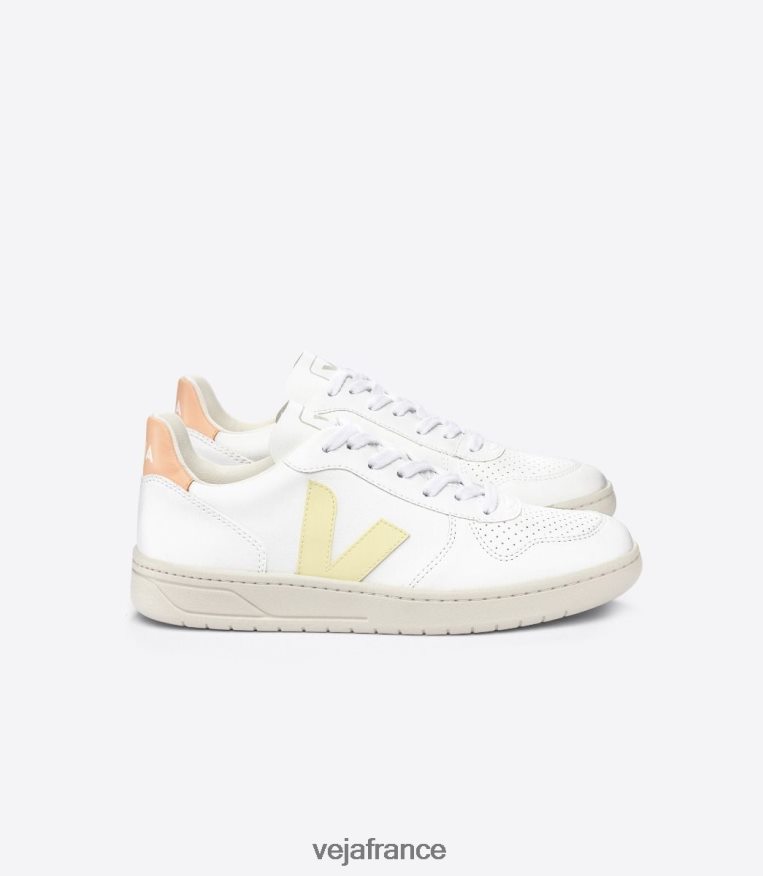 chaussures Veja v-10 cwl blanc soleil pêche Hommes 0826JT59