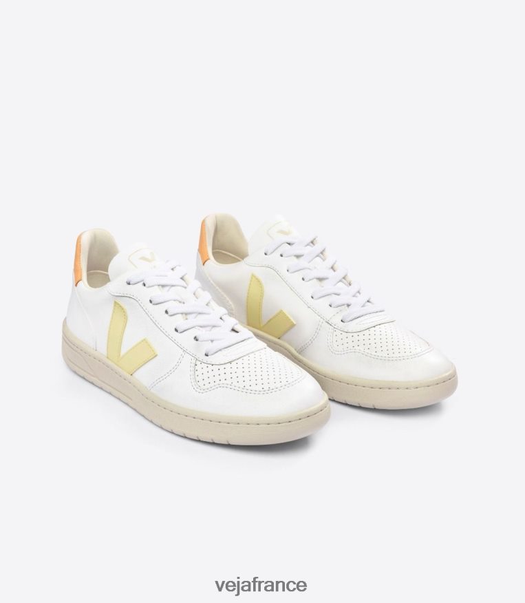 chaussures Veja v-10 cwl blanc soleil pêche Hommes 0826JT59