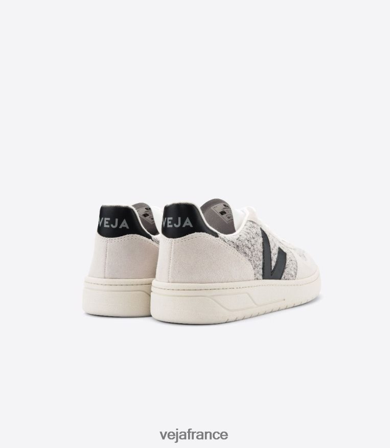 chaussures Veja v-10 flanelle neige noir Hommes 0826JT67