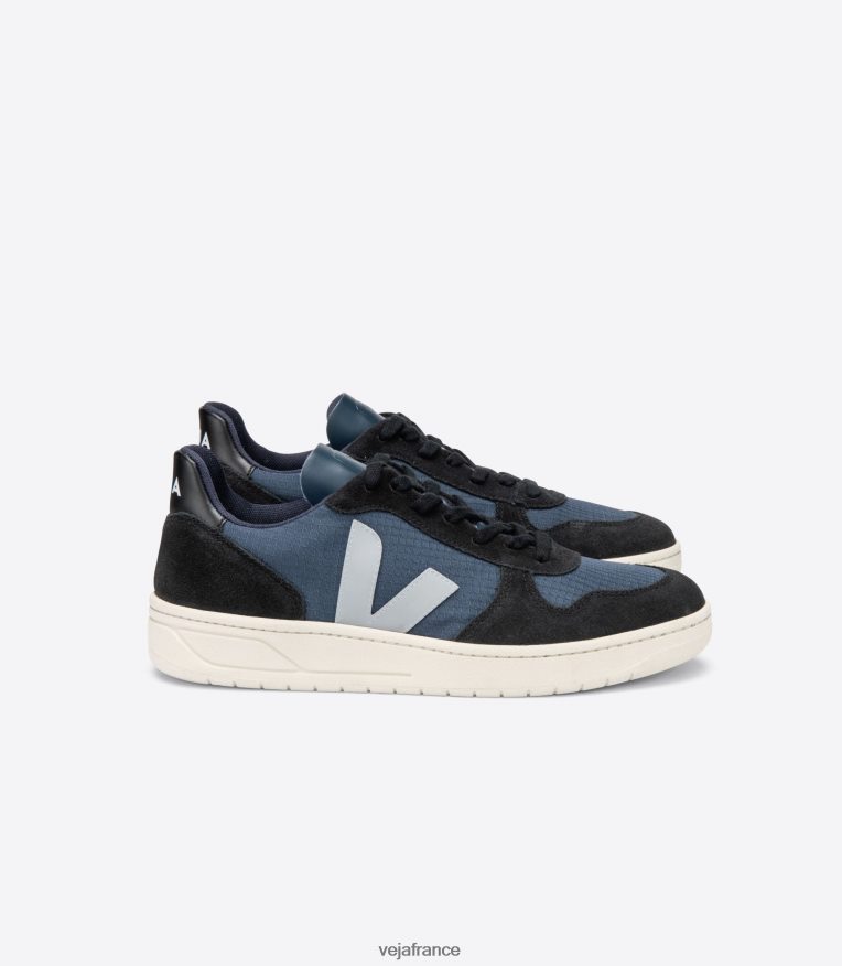 chaussures Veja v-10 ripstop nautico oxford gris noir Hommes 0826JT62