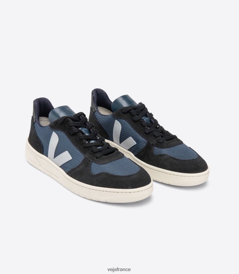 chaussures Veja v-10 ripstop nautico oxford gris noir Hommes 0826JT62
