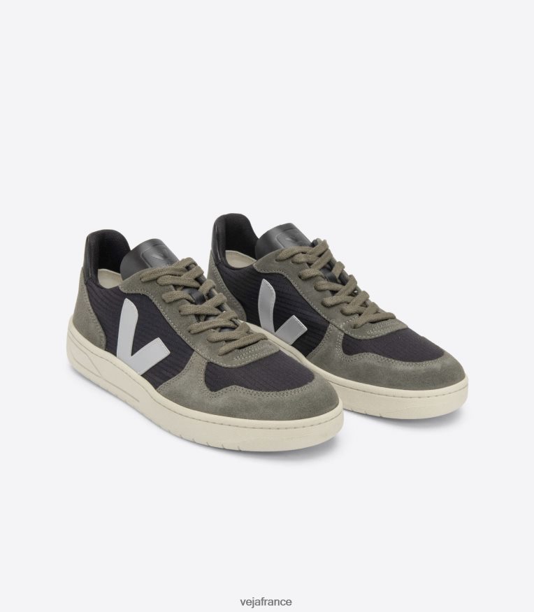 chaussures Veja v-10 ripstop noir oxford gris boue Hommes 0826JT63