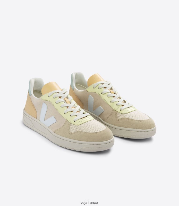 chaussures Veja v-10 suède sable menthol multico Hommes 0826JT54