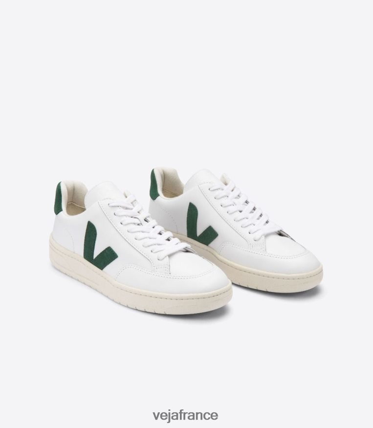 chaussures Veja V-12 cuir blanc Chypre Hommes 0826JT31