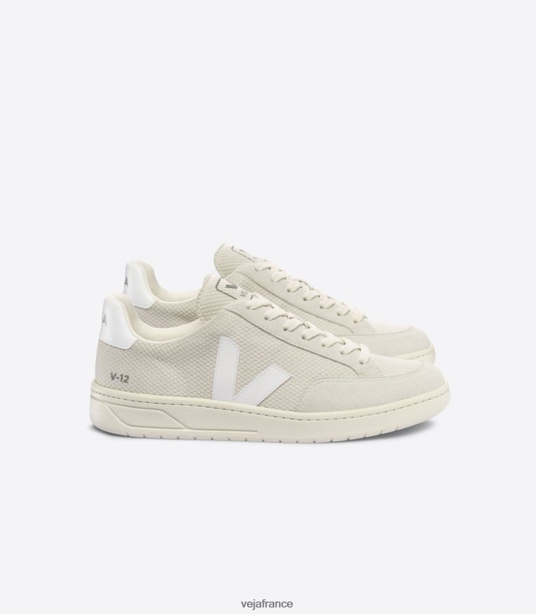 chaussures Veja v-12 alveomesh blanc naturel Hommes 0826JT35