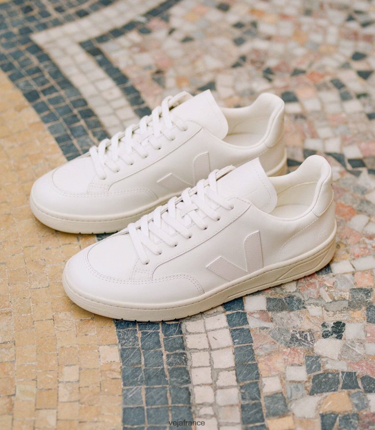 chaussures Veja v-12 cuir blanc Hommes 0826JT33