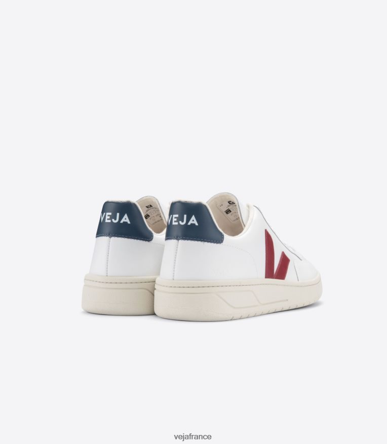 chaussures Veja v-12 cuir blanc marsala nautico Hommes 0826JT27