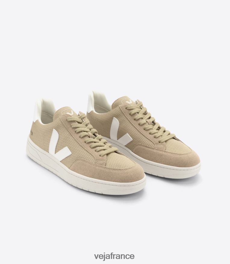 chaussures Veja v-12 végétalien alveomesh dune blanc Hommes 0826JT29