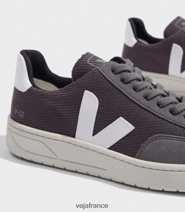 chaussures Veja v-12 vegan b-mesh graphite blanc Hommes 0826JT37