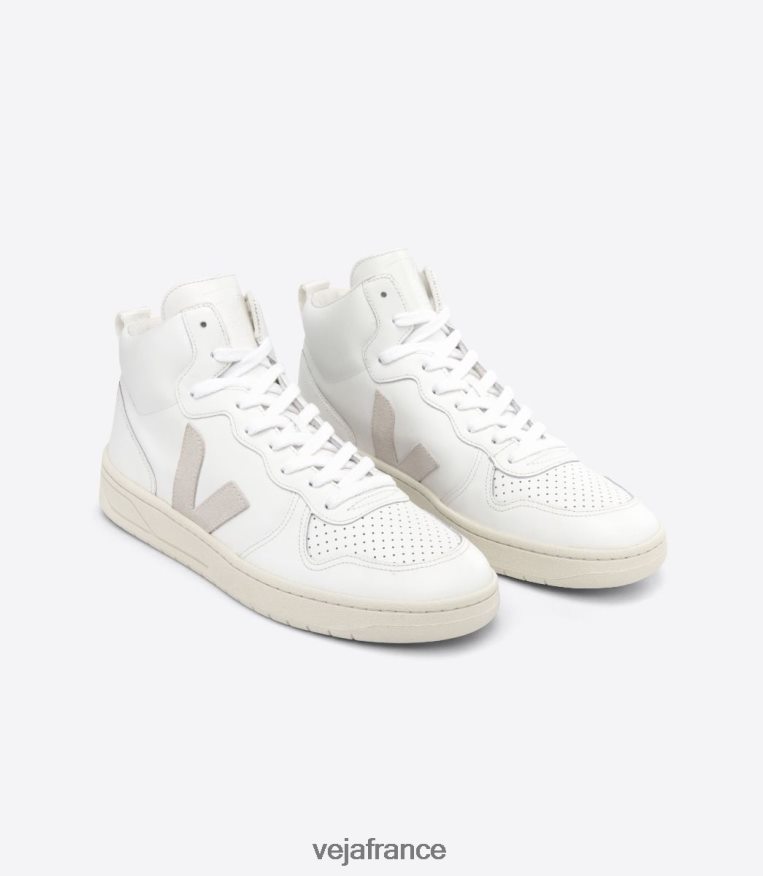 chaussures Veja v-15 cuir blanc Hommes 0826JT81