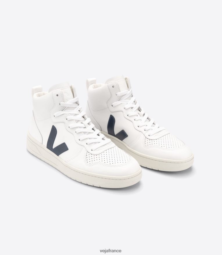 chaussures Veja v-15 cuir blanc nautico Hommes 0826JT87