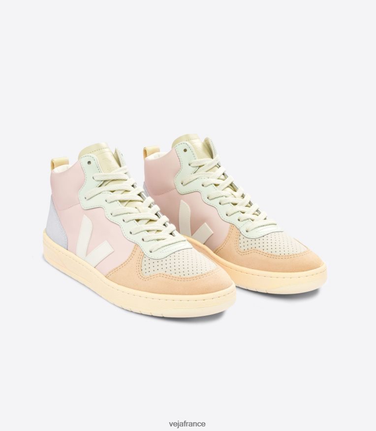 chaussures Veja v-15 cuir pétale blanc multico Hommes 0826JT86
