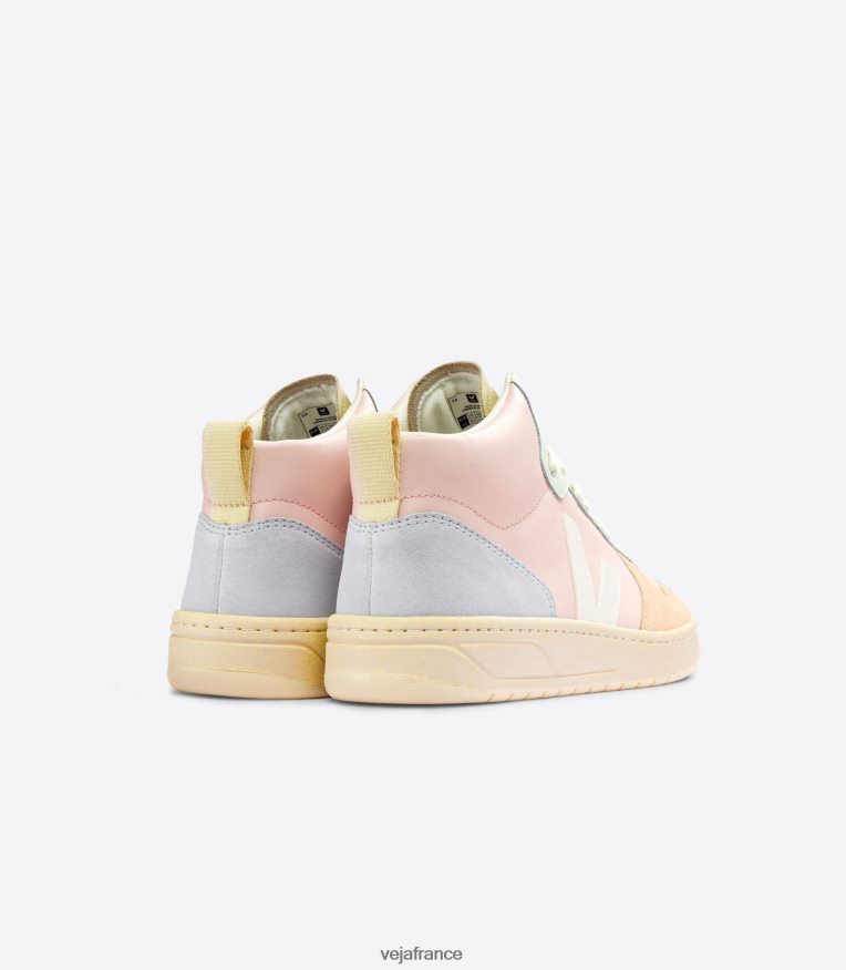 chaussures Veja v-15 cuir pétale blanc multico Hommes 0826JT86