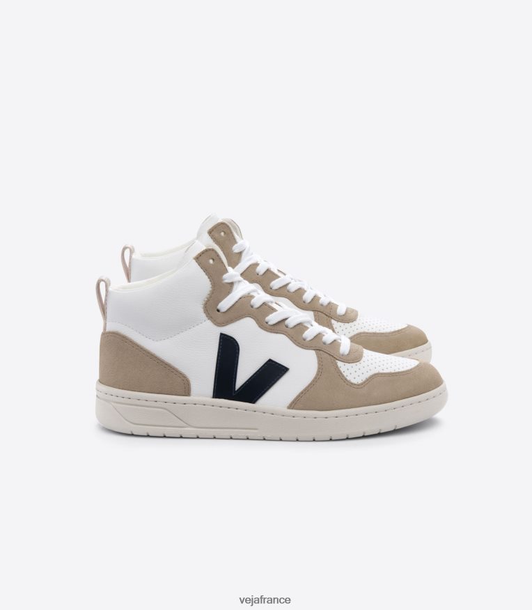 chaussures Veja v-15 cuir sans chrome blanc nautico sahara Hommes 0826JT79